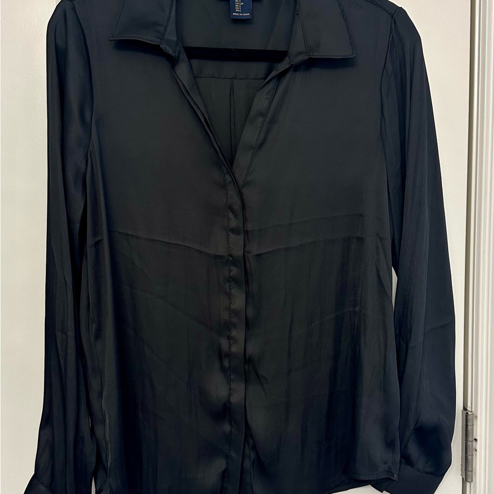 Rachael Ray Black Button Down Shirt